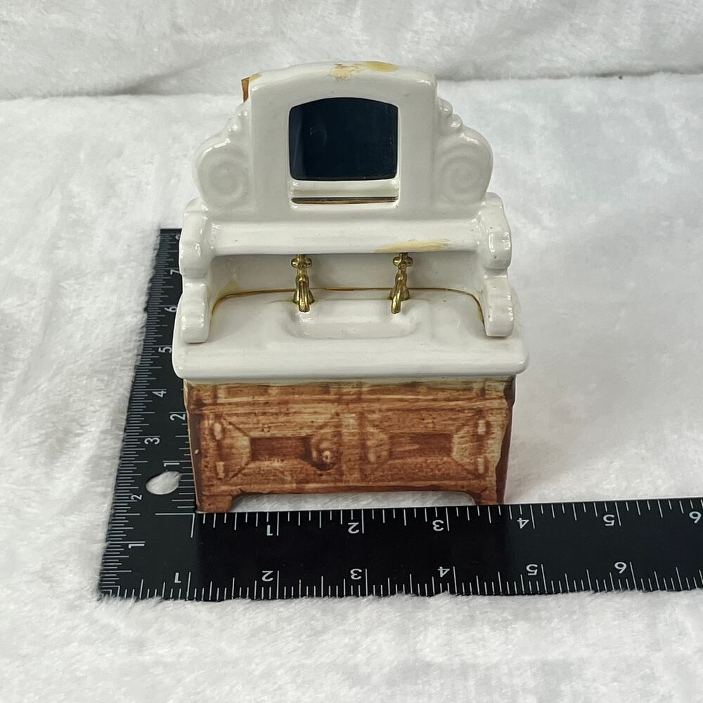 Shackman 1:12 Miniature Dollhouse Porcelain Sink with Mirror & Faucets Japan - Picture 5 of 12